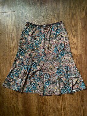 Vintage Julie Mitchell Urban Collection Paisley Midi A Line Skirt Small